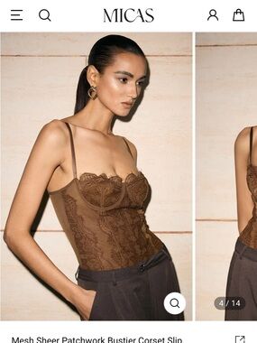 Micas Women’s Lace Bodysuit - Brown